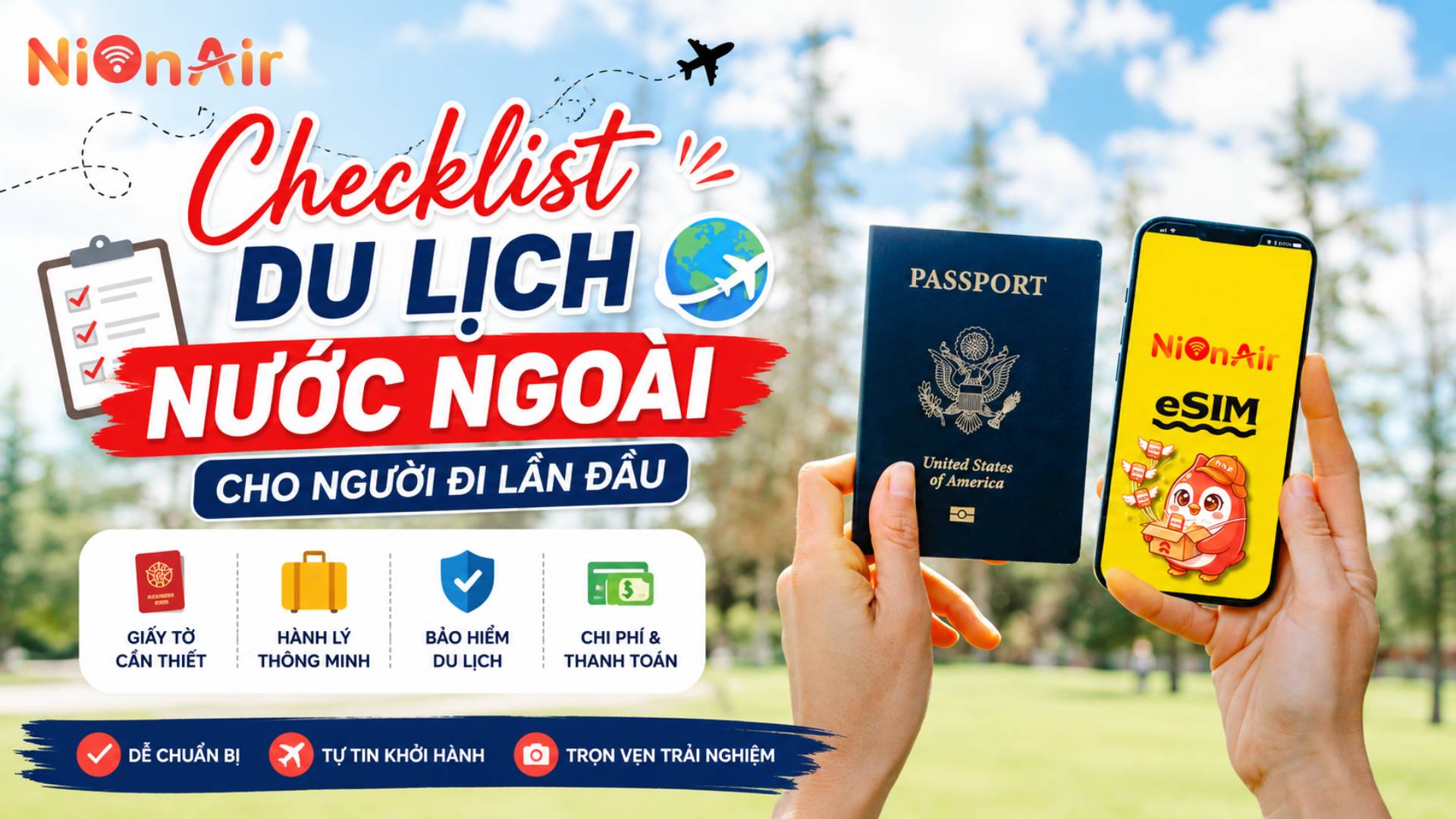 Checklist du lịch nước ngoài cho người đi lần đầu-ảnh bìa