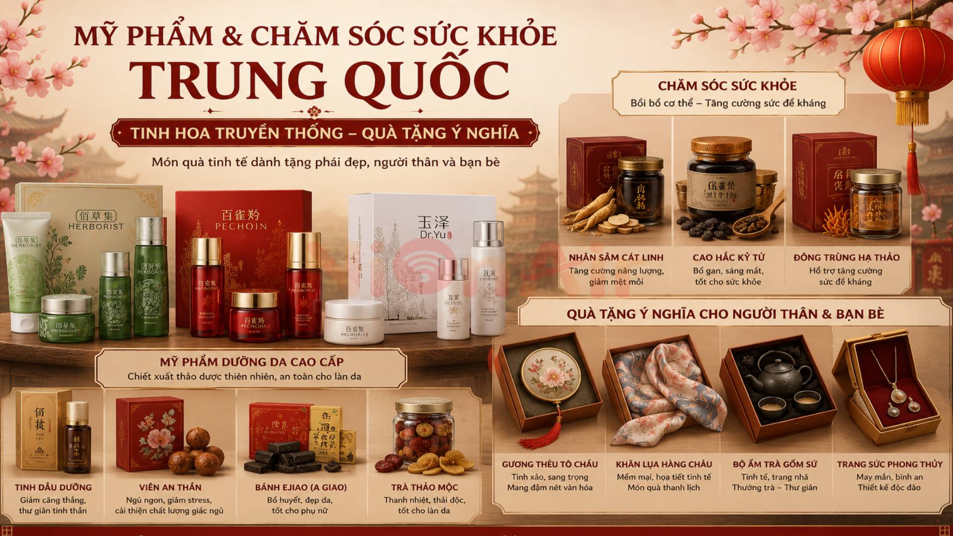Mỹ phẩm Trung Quốc dành tặng phái đẹp, người thân, bạn bè,...