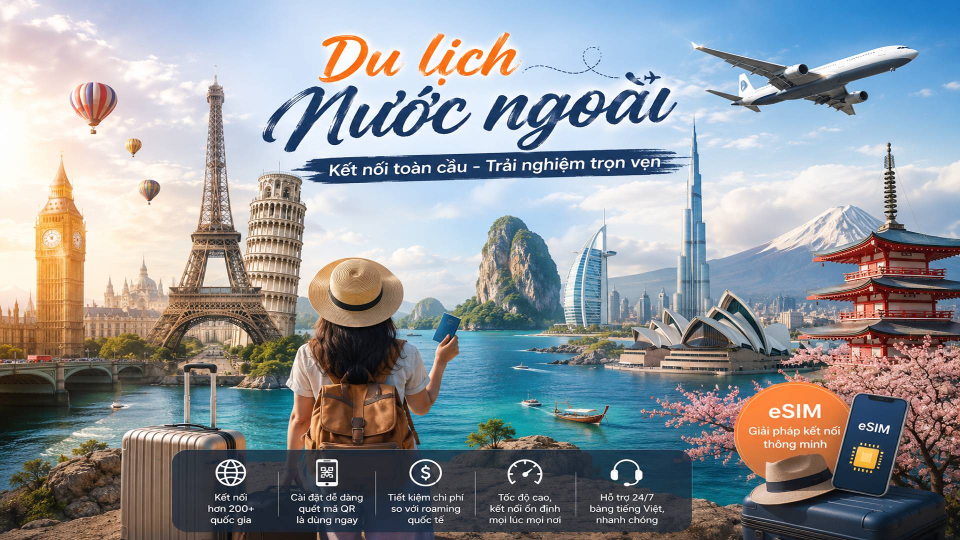 NiOnAir cung cấp gói eSIM du lịch phủ sóng tại nhiều quốc gia và vùng lãnh thổ