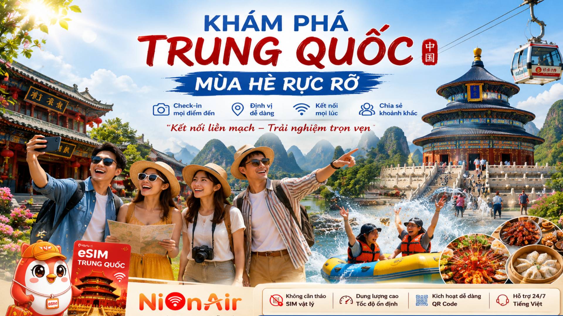 Du khách thỏa sức check-in, kết nối Internet tốc độ cao cùng eSIM NiOnAir