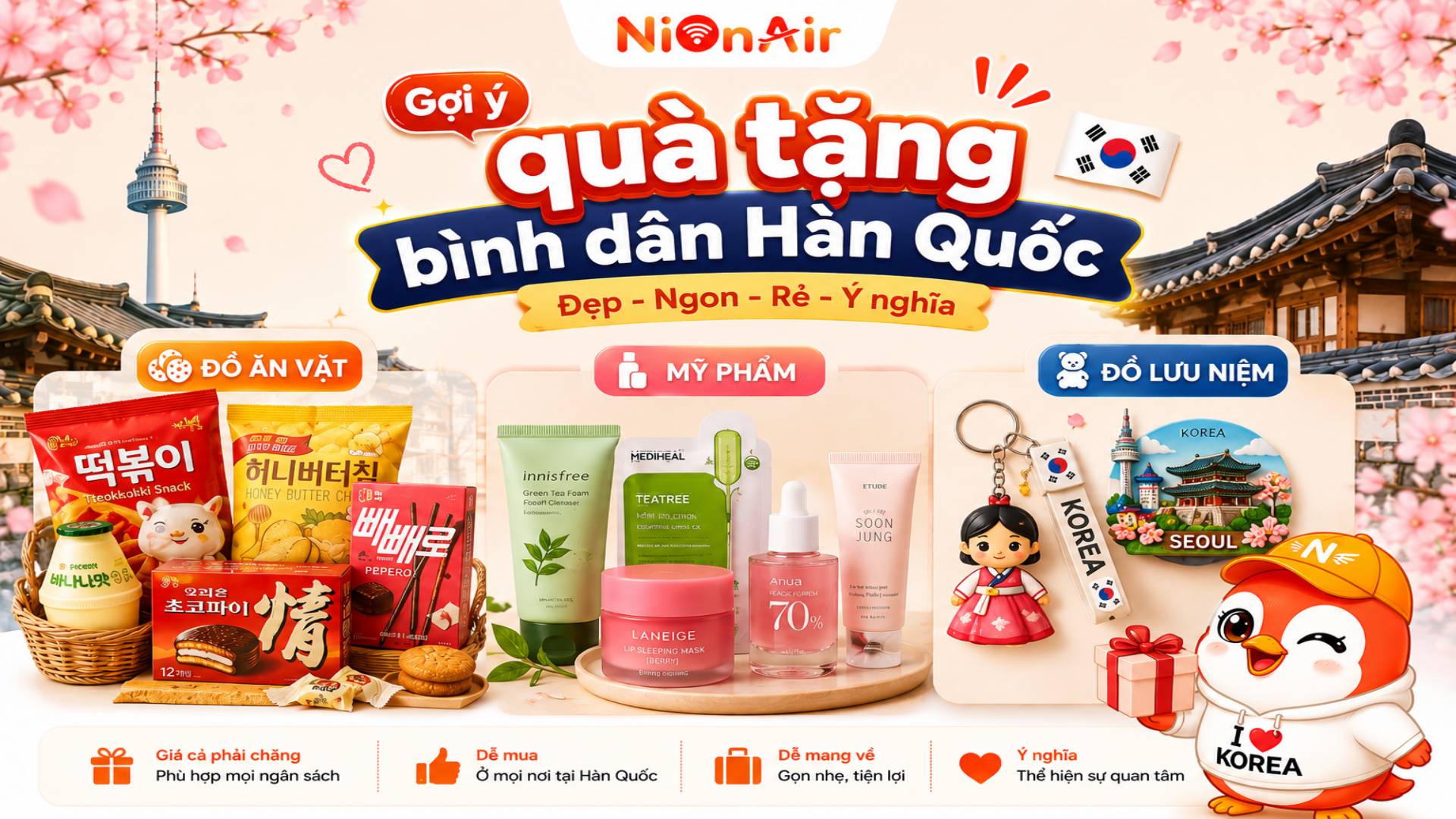 Gợi ý một số quà tặng bình dân Hàn Quốc “ngon - bổ - rẻ”