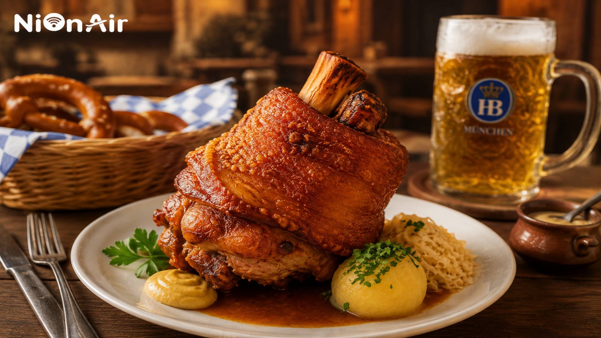 Món giò heo hầm nướng trứ danh của vùng Bavaria