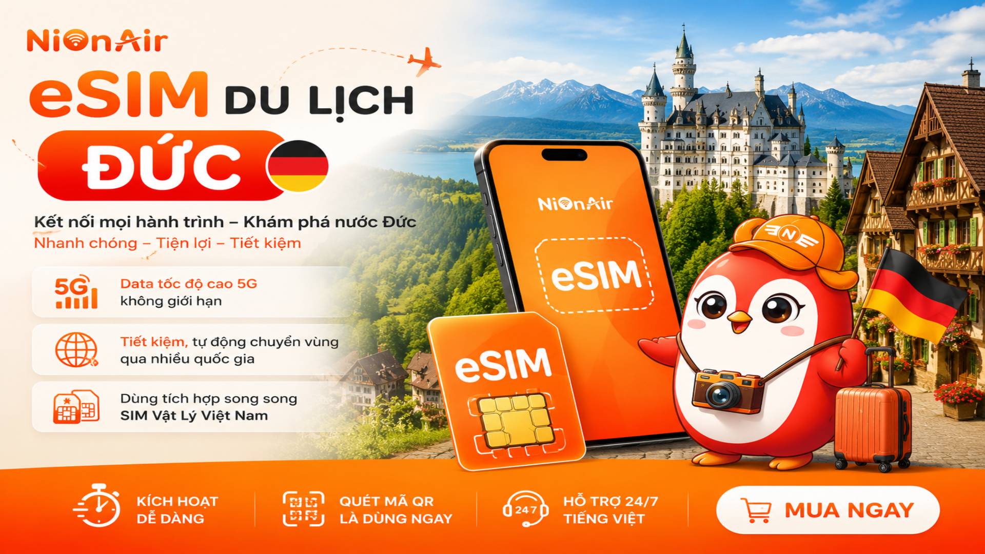 Sử dụng eSIM du lịch Đức để kết nối Internet tìm kiếm các món ăn ngon nổi tiếng tại Đức
