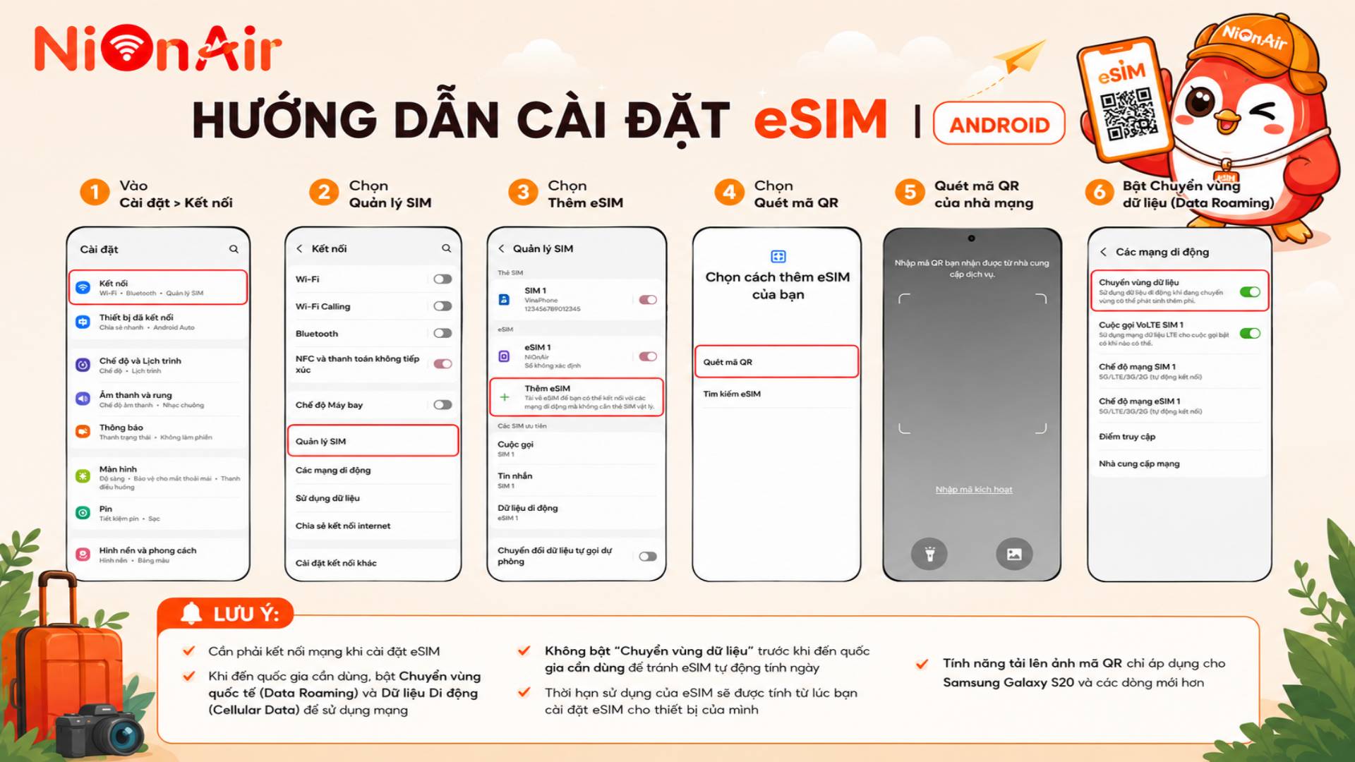 Hướng dẫn chi tiết các bước cài đặt eSIM trên thiết bị Android