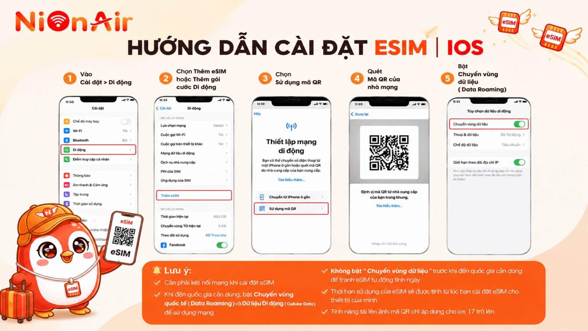 Hướng dẫn chi tiết các bước cài đặt eSIM trên thiết bị IOS