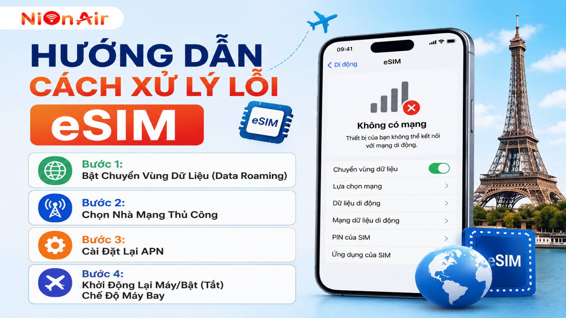 Hướng dẫn các bước xử lý lỗi eSIM khi gặp sự cố 