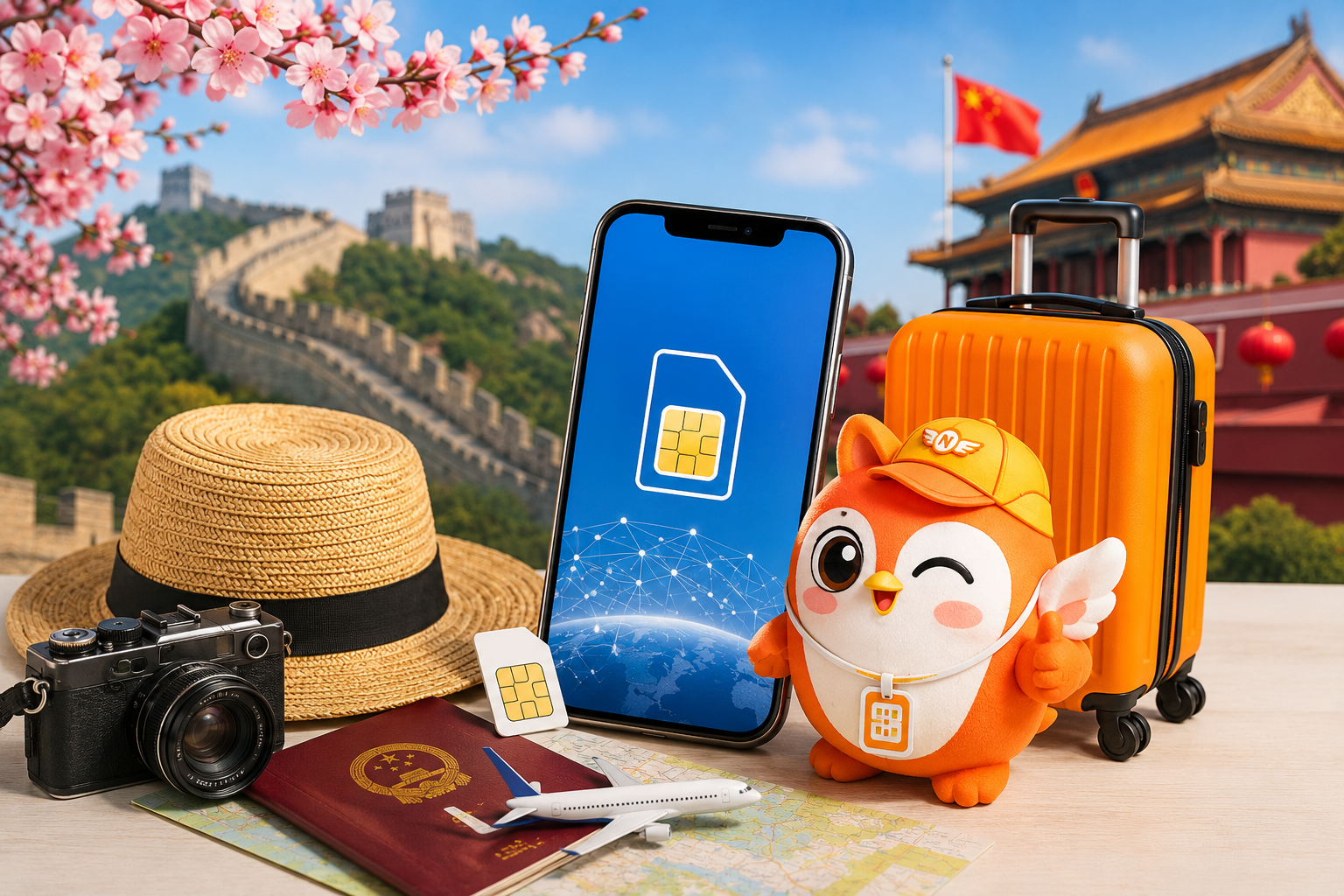 Chuẩn bị hộ chiếu, visa, eSIM và hành lý trước khi du lịch Trung Quốc.
