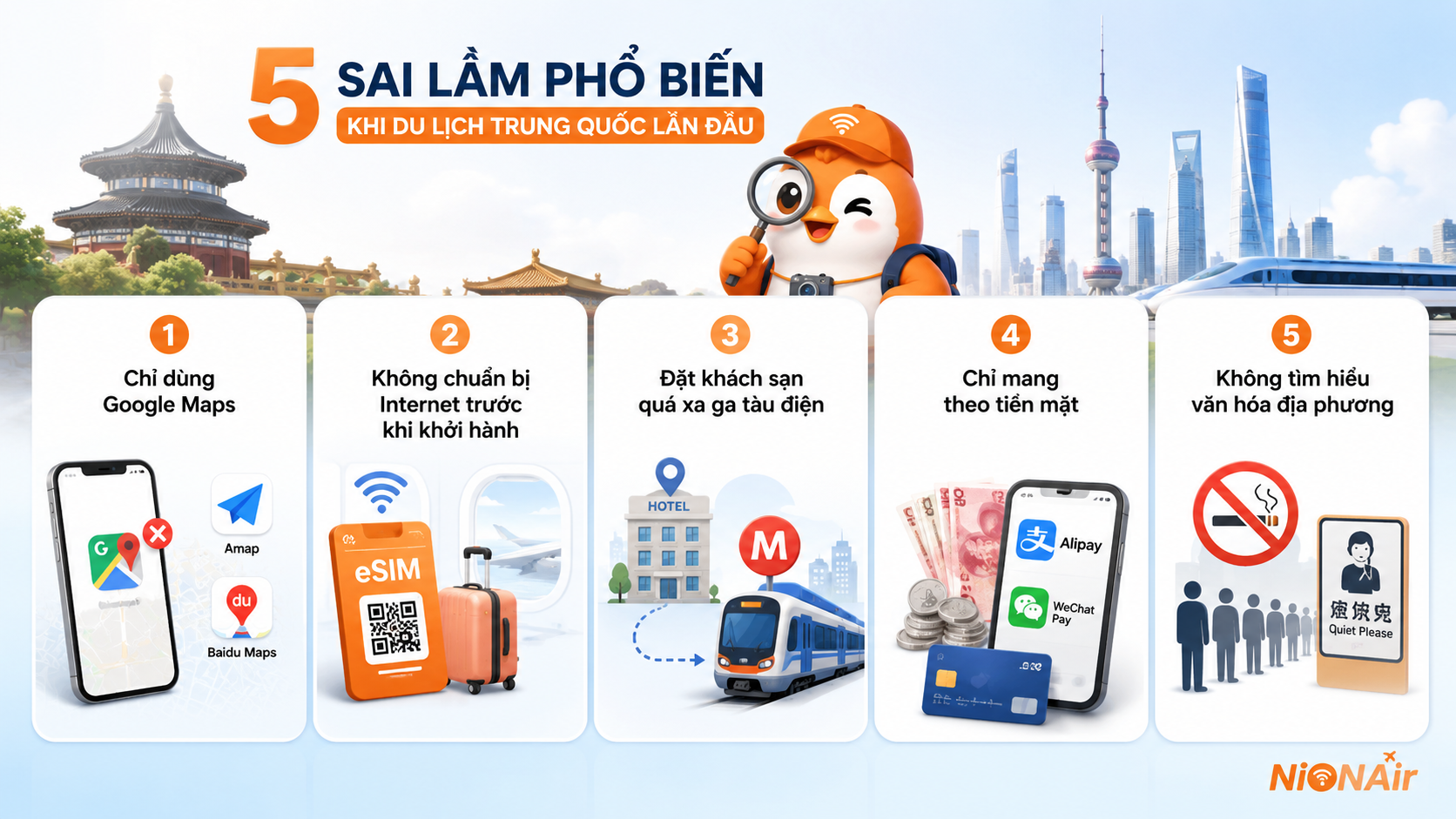 Sai lầm phổ biến khi du lịch Trung Quốc lần đầu.