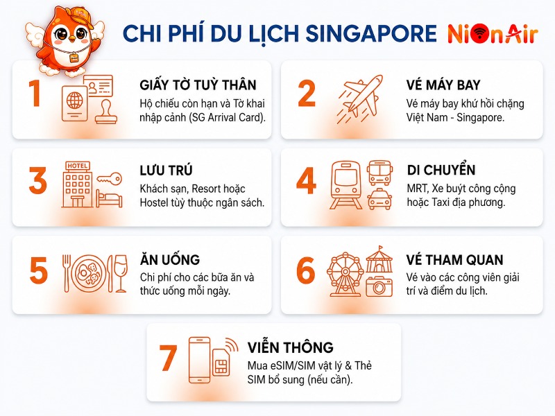 Chi phí du lịch Singapore cần những gì?